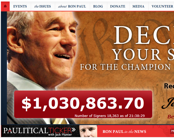 Ron Paul's Million Dollar Weekend