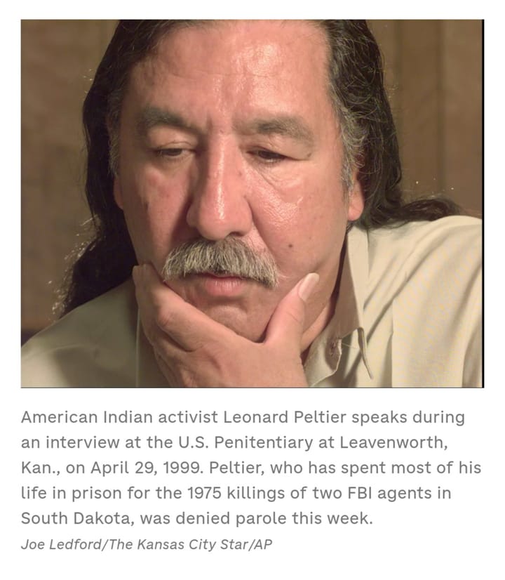 Indigenous activist Leonard Peltier denied parole for 1975 killings of 2 FBI agents